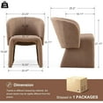 thumbnail image 4 of NORDICANA Barrel Dining Kitchen Chair Uphosltered Teddy Velvet Single Sofa Accent Chair Brown, 4 of 8