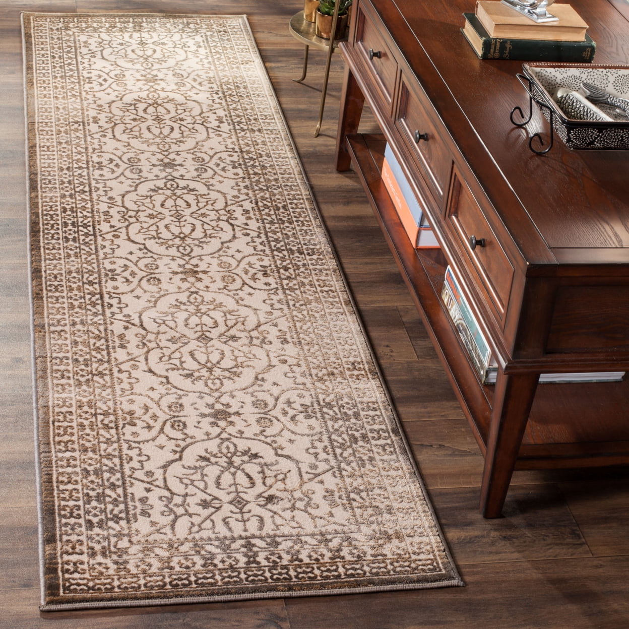 SAFAVIEH Brilliance Craig Oriental Area Rug, Cream/Bronze, 4' x 6'