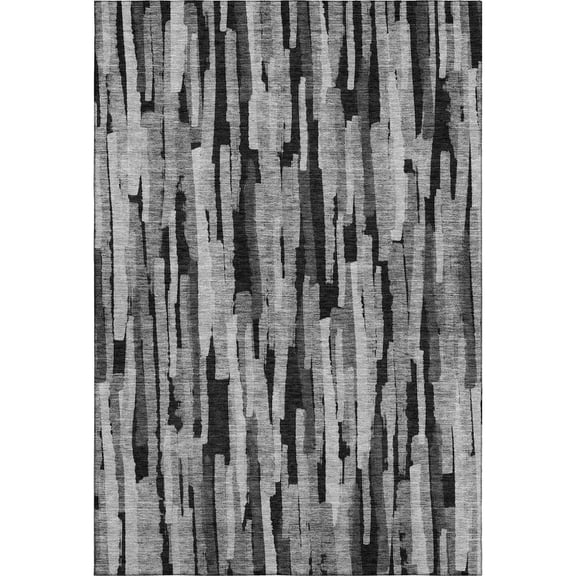 Addison Rugs Mayfield Premium Machine Washable Transitional Stripes Gray Rectangle Rug, 10' x 14'
