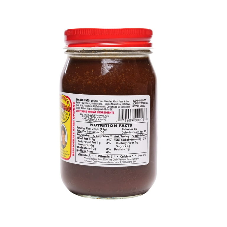 Savoie's Old Fashioned Dark Roux , Single 16 oz Jar
