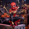 thumbnail image 4 of Red Gold Web Bodysuit Costume with Armor Pattern for Halloween Multiverse Cosplay and Cinema Role Play 180, 4 of 5