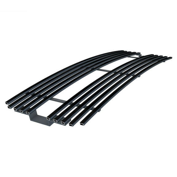 APS Premium Stainless Steel Black 8x6 Horizontal Billet Grille Insert Compatible with Dodge Ram 1994-2001 Main Upper N19-J03058D