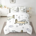 thumbnail image 2 of Castle Fairy Children Cute Plane 7 Pieces Bedding Comforter Set,Cartoon Airplane Full Bedding Set Lightweight,Transportation Theme Fitted Sheet Flat Sheet,Lightweight Room Decor, 2 of 8