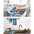 thumbnail image 5 of Nautical White Anchor Kitchen Dish Towels for Drying Dishes Set of 3, Blue Gradient Ocean Abstract Waffle Weave Microfiber Hand Tea Bathroom Towels Quick Dry & Absorbent Towel 15.7x23.6, 5 of 7
