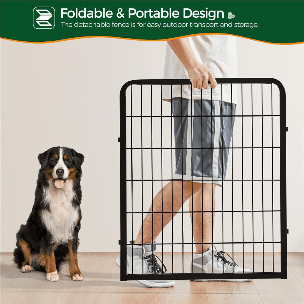 Yaheetech 31.5''H 2 Panels Dog Playpen, Black