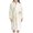 White, variant on Women's Flannel Mid-Length Bathrobe, Bow Tie Long Sleeve Pocket Belted Sleep Gown Soft Absorbent Home Shower Robe Purple Free Size