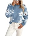 thumbnail image 2 of Royisotas Womens Sweaters Knit Sweaters Pullover Floral Trendy Long Sleeve Warm Tops for Women Crewneck, 2 of 6
