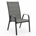 thumbnail image 6 of JUSTLET Patio Dining Chairs Set of 4, Outdoor Stackable Armrest Chairs Space Saving, Gray, 6 of 8