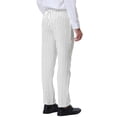 thumbnail image 3 of Lars Amadeus Men's Striped Dress Pants Straight Fit Color Block Business Stripe Trousers 38 White, 3 of 7