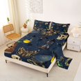 thumbnail image 2 of Castle Fairy Halloween Skull Butterfly Queen Sheets 4 Pieces,Spooky Animal Galaxy Queen Sheet Sets,Navy Blue Pink,1 Fitted Sheet,1 Flat Sheet and 2 Pillowcases, 2 of 6