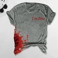 thumbnail image 4 of Guiexla Women T-shirt Round Neck Short Sleeve Horror Halloween Print Tee Shirt Thin Stretchy Cosplay Festivals Pullover Tops, 4 of 8