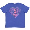 thumbnail image 3 of Inktastic Breast Cancer Awareness Heart Words Youth T-Shirt, 3 of 5