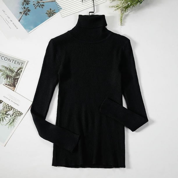 C.New S Suéter de mujer Cuello alto Nuevo Jersey de punto barato que combina con todo Jersey de mujer 2025 Suéteres casuales dulces Jersey de mujer Tops femeninos