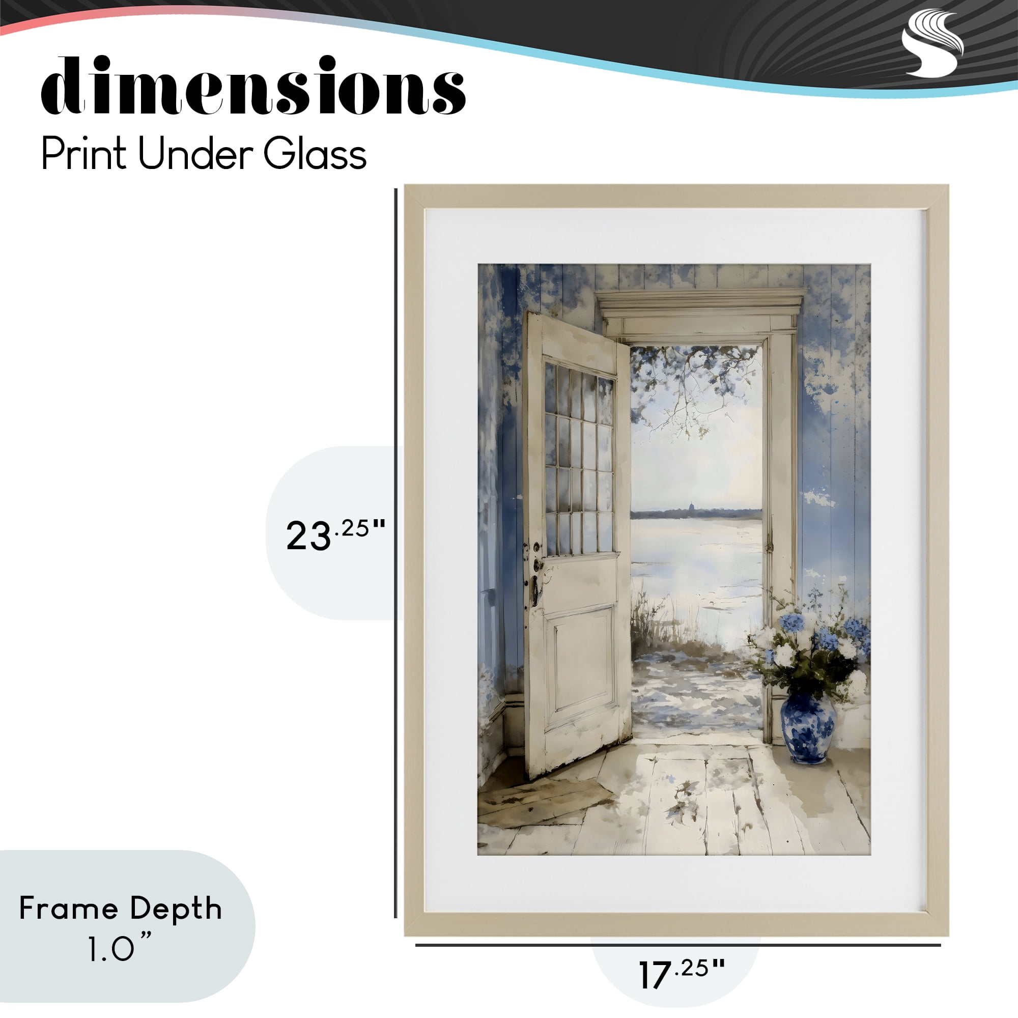 Stupell Industries Blue Country Cottage Doorway Birch Framed Print Under Glass, design by LSR Design Studio