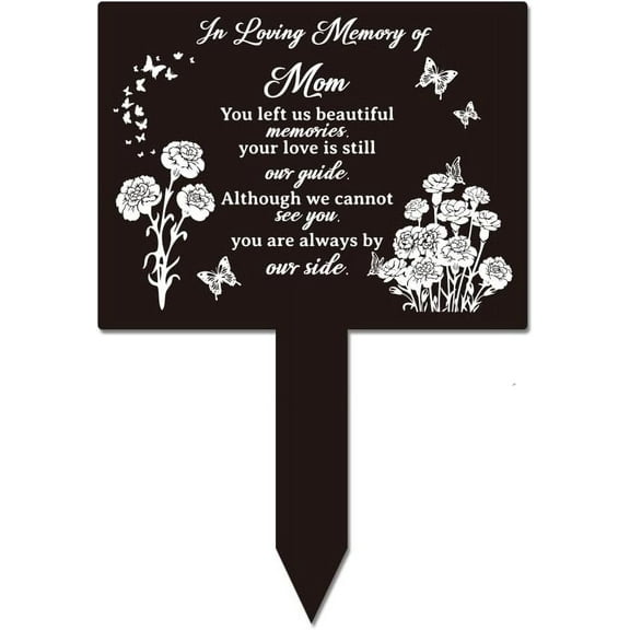 1pc Memorial Remembrance Plaque Stake Acrylic Plaque Memorial Commemoratory Sign Garden Remembrance Decoration in Loving Memory of Mom