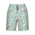 thumbnail image 6 of KLL Cute Honeybees Men's Casual Summer Beach Shorts Hawaiian Shorts with Pockets-Medium, 6 of 6