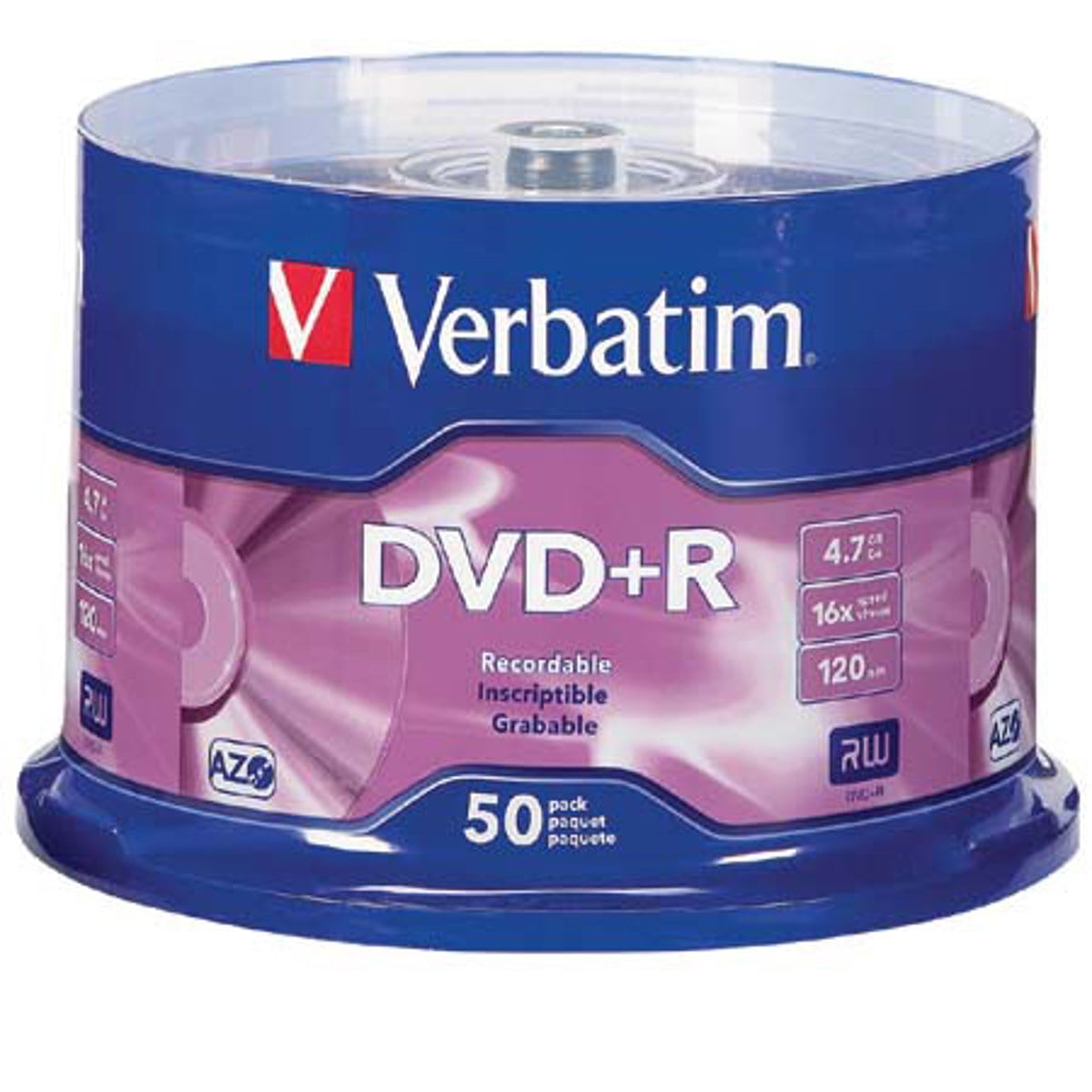Verbatim DVD+R 4.7GB 4X 50pk Spindle
