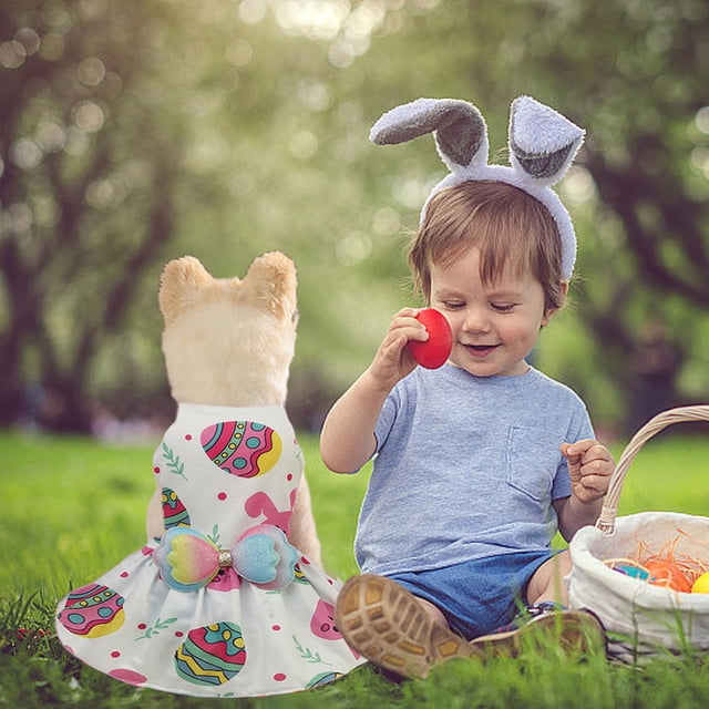 Xihbxyly Vestido de Pascua para Mascotas, Adorable Atuendo de Verano para Perros Pequeños, Ropa Acogedora para Todas Las Estaciones para Tu Peludo Amigo, Elegante Diseño de Princesa para Uso Doméstic