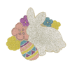 Celebrate Easter Together White Bunny Easter Egg and Flowers Beaded Placemat Centerpiece