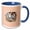 Blue/White, variant on 3drose, Image of Watercolor of Five Blue Eyed Kittens in a Wicker Basket, 15oz Mug