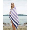 thumbnail image 2 of Anchor Purple Beach Towels Oversized Super Absorbent, Modern Navy Blue White Striped Nautical Lightweight Bath Towel Quick Dry Sets For Bathroom/Pool/Rv Camping/Beach Play/Gym Room/Picnic 30"x60", 2 of 8