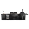 thumbnail image 2 of Forno All’Aperto 87,600 BTU Outdoor Kitchen, 4 Burners, Infrared Burners, Side Burner, Black Sintered Stone Countertops, Gas Pizza Oven, Sink Module, Bar & Beverage Center, 2 of 11