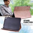 thumbnail image 6 of SaniMore Wallet Case for iPad Pro 11 2024, PU Leather Case Embossed Sunflower Shockproof TPU Shell Card Slots Pen Holder Hand Rope Anti-slip Strip Kickstand Case, Rosegold, 6 of 12