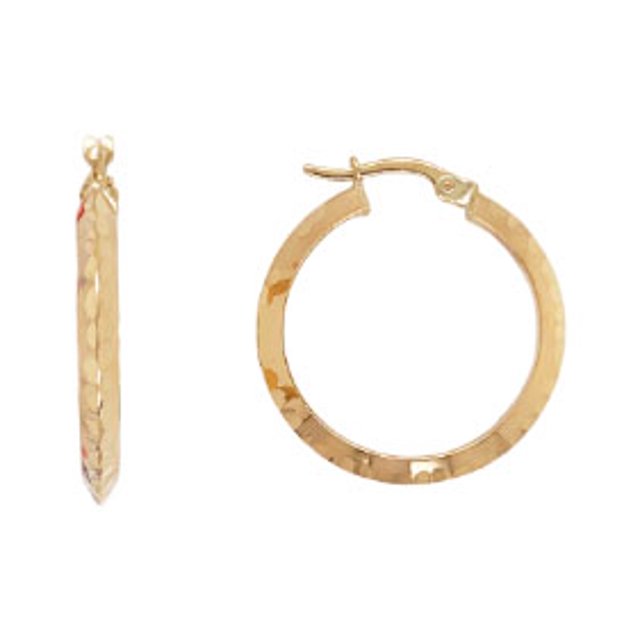 Arracada Diseño Circular En Oro Amarillo De 14 K Joyería M De León Arracada Diseño Circuar
