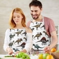 thumbnail image 3 of Cartoon Dinosaurs Names Pattern Apron-Garden Aprons for Women with Pockets-Cotton Linen Waterproof Kitchen Cooking Gardening Aprons Adjustable for Kitchen,Cooking,BBQ and Salon 33x27 Inch, 3 of 7