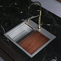 Ravi Single Basin 25 x 22 Topmount Kitchen Workstation Sink