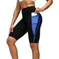 thumbnail image 3 of Hurx Capri Leggings with Pockets for Women Tummy Control Knee Length Leggings Yoga Pants Women Capri Pants Workout Blue,3XL, 3 of 7