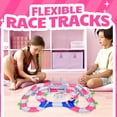 thumbnail image 2 of 168 piezas de juguete de pista de carreras flexible, mágico, rosa, se unen para crear un juego de coches de pista flexible para niños pequeños, niños y niñas, 2 of 5