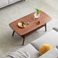 thumbnail image 6 of 40" Solid Wood Coffee Table, 2-Tier Small Wooden Coffee Table with Storage Shelf for Living Room, Apartment, Office, 6 of 10