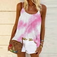 thumbnail image 2 of AherBiu Summer Tank Tops for Women Tie-Dye Spaghetti Strap Scoop Neck Low Cut Ruched Loose Tee Shirts, 2 of 5