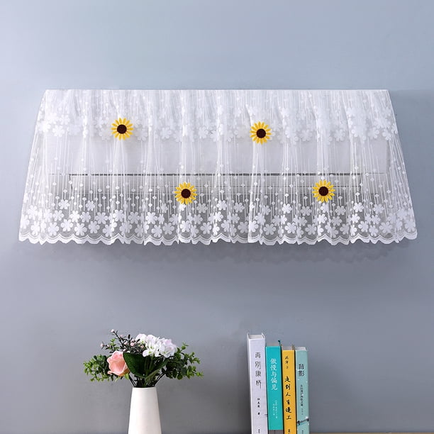 Nvzi 1 pieza, 92 cm, adecuada para cubierta antipolvo de aire acondicionado, decoración colgante de girasol amarillo, estampado de encaje blanco, cubierta antipolvo colgante para el hogar (estilo 6)