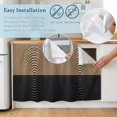 thumbnail image 4 of Black Brown Abstract Cabinet Dishwasher Hidden Curtains, Privacy Closet Door Curtain, Geometric Circular Water Ripples Adhesive Dust Proof Under Sink Skirt for Bathroom Kitchen 35"x35", 4 of 8