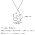 thumbnail image 3 of Qiamni Stainless steel tropical plant summer Flower necklace Flower pendant necklace simple and versatile, 3 of 4