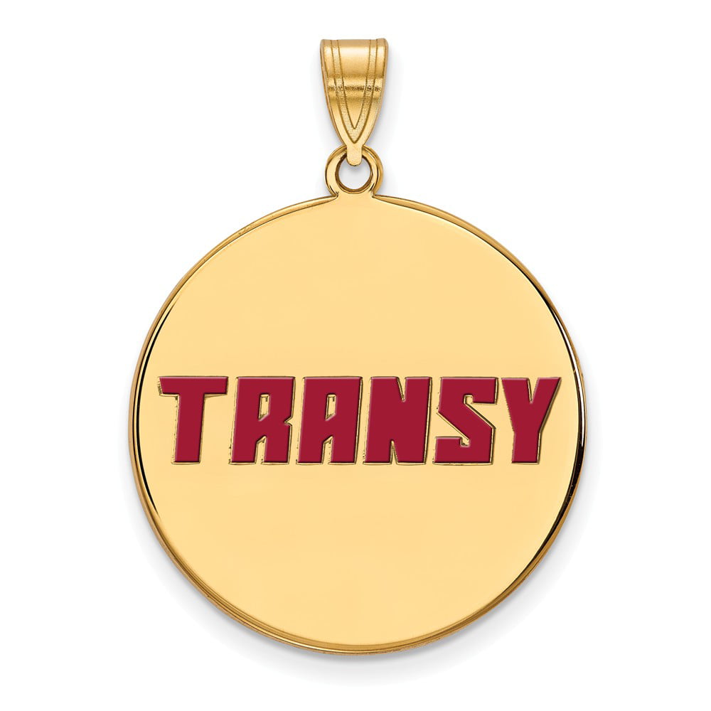 Solid 925 Sterling Silver with Gold-Toned Transylvania University Large Disc Pendant