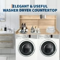 thumbnail image 3 of 2-Tier Waterproof Wood Washer and Dryer Countertop Shelf - 54x27.5" Laundry Organizer with Raised Edge Rails, Anti-Slip Pads, Spacious Storage - Wood Color, 3 of 8