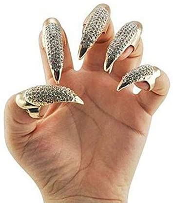 10pcs Claw Ring Punk Style Gothic Cosplay Decor False Nail Claw for Party