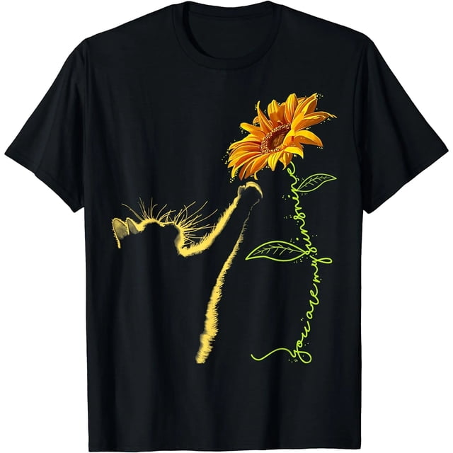 Camiseta para Mujer - Regalo Gato Girasol para Amantes de Gatos, Mamá Gato, Mujeres Gatunas