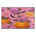 thumbnail image 2 of Non-Slip Area Rug 31"x20" Indoor Washable Floor Mats Carpet Printed for Living Room, Bedroom, Home Decor Pink Flowers and Pumpkins, 2 of 7