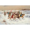 thumbnail image 3 of Adolf Baumgartner-Stoiloff 18x13 Black Modern Framed Museum Art Print Titled - Wedding Procession in a Winter Landscape, 3 of 5