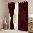 thumbnail image 3 of jejeloiu Baroque Floral Blackout Curtains Set of 2 (38x54 Each),Damask Flower Print Curtains and Drapes,Red Black Living Room Curtains For Adults,Ultra Soft Bedroom Decoration, 3 of 6