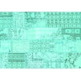 thumbnail image 1 of Ahgly Company Indoor Rectangle Patchwork Turquoise Blue Transitional Area Rugs, 7' x 10', 1 of 4