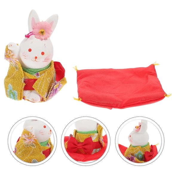 ETEREAUTY Rabbit Figurines for Home and Car Interior Decoration Assorted Color Collectible