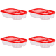 thumbnail image 1 of Caja Bento Reutilizable Contenedor Frutas 3 Compartimentos para Estudiantes () Rojo, 1 of 3