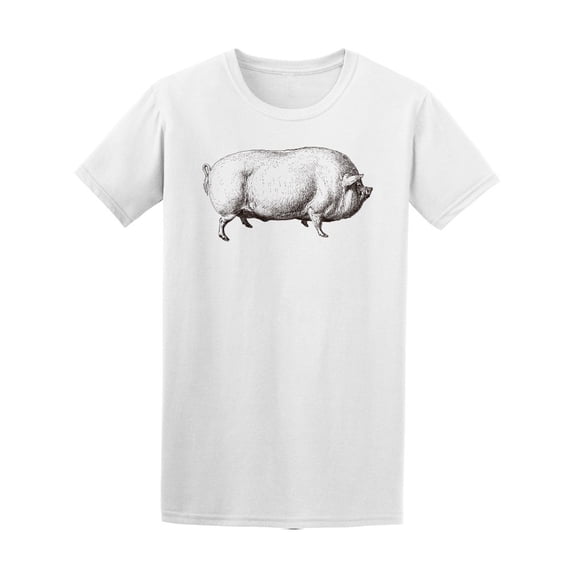 Vintage Large White Pig Tee Men's -Image by Shutterstock