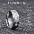 thumbnail image 3 of King Will Men's Titanium Wedding Band - 8mm Polished Band with Step Edges and Cross Design Featuring White Zirconia Insets Comfort Fit Size 8, 3 of 8
