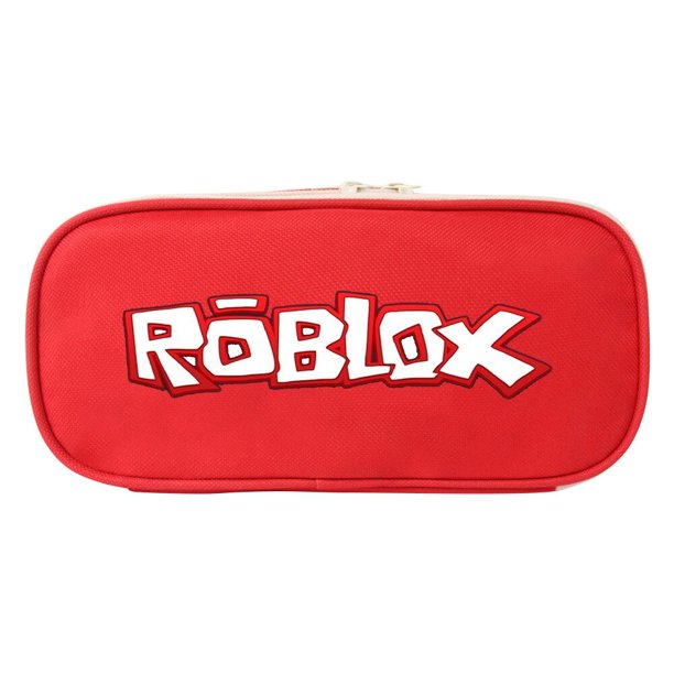 Virtual World ROBLOX bolsa de lápices de lona para juegos, bolsa de papelería de lona de dibujos animados, estuche de lápices de gran capacidad para estudiantes, caja de papelería